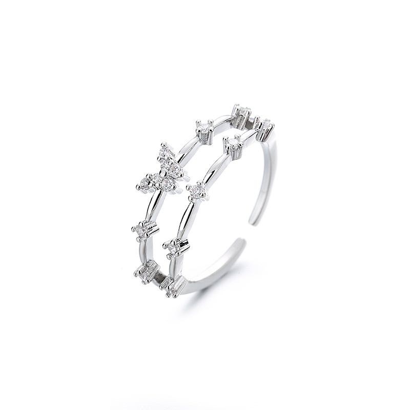 Double Butterfly Ring (White Gold)