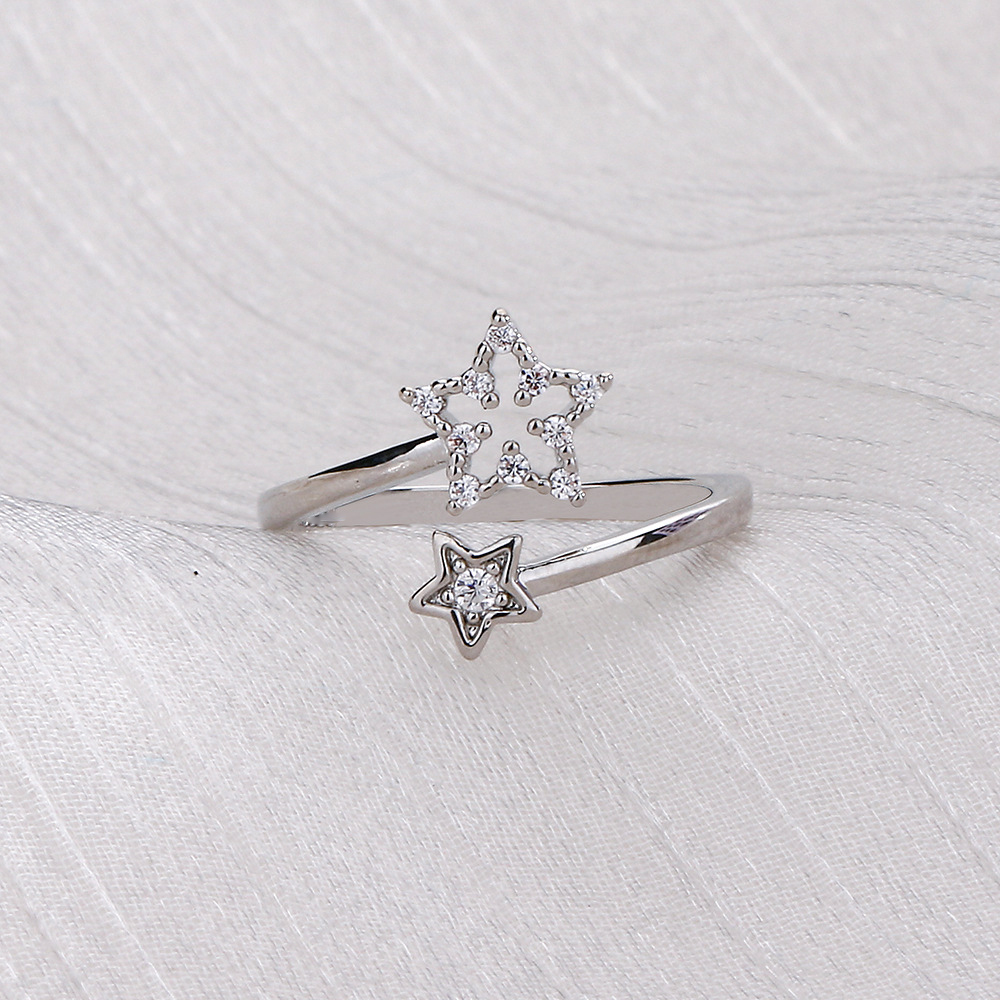 White Gold Star Wish Ring