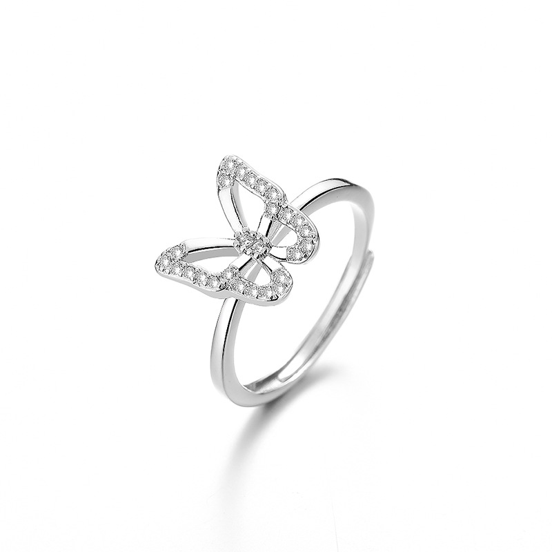 Flash Diamond Butterfly Ring (White Gold)