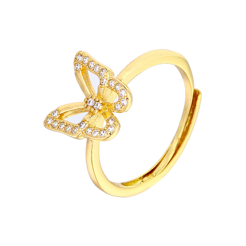 Flash Diamond Butterfly Ring (Gold)