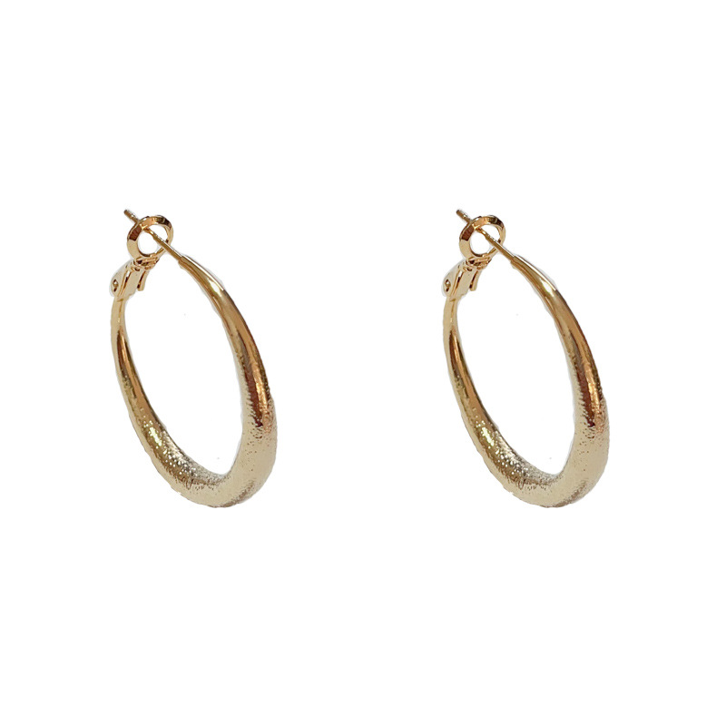 Gold-metal frosted gypsophila earrings (thick real gold plating)