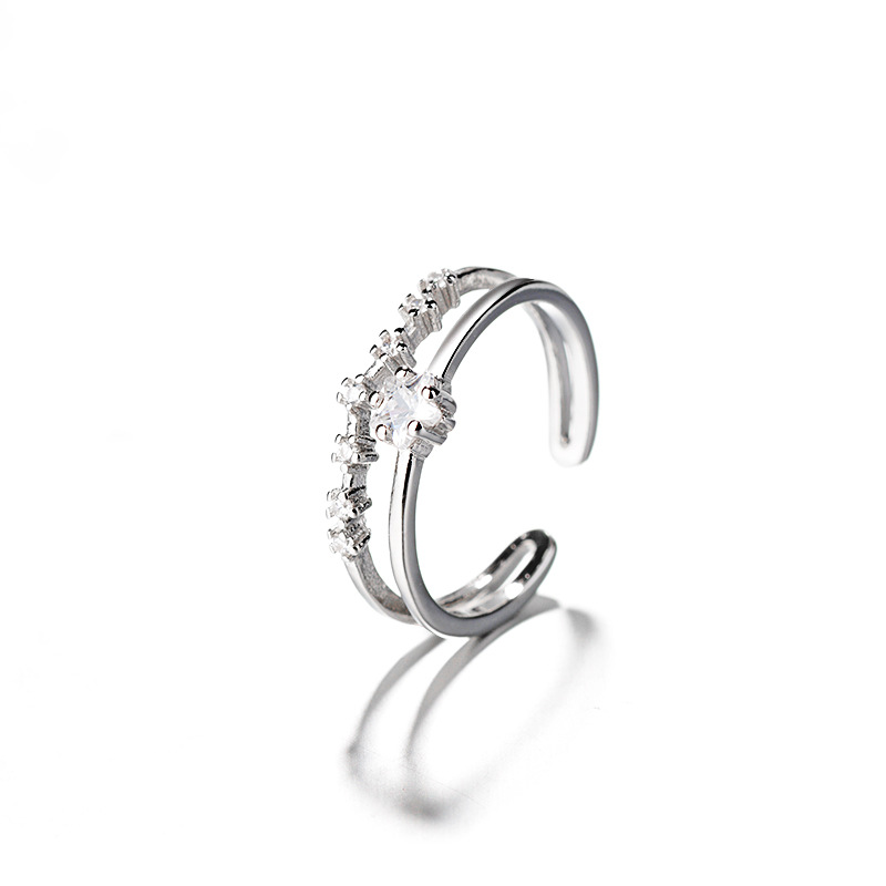 Double Star Ring (White Gold)