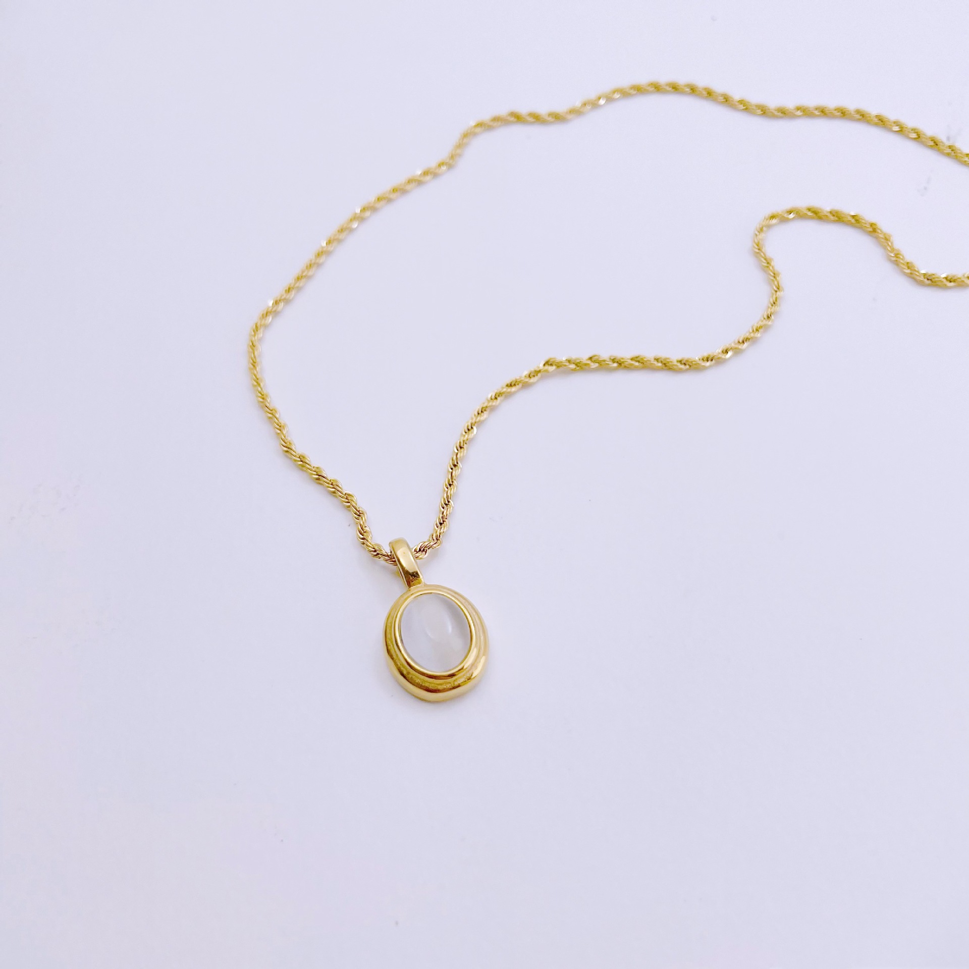 White opal necklace gold