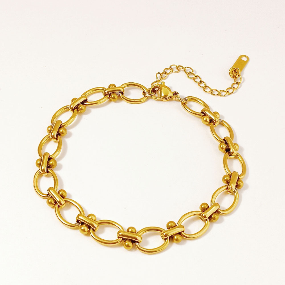 A205 hollow thick chain bracelet gold