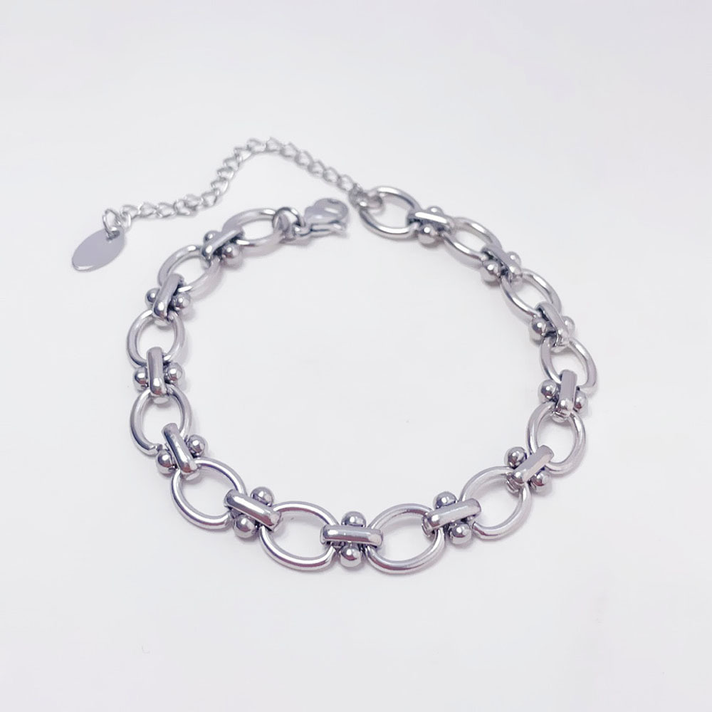 A205 hollow thick chain bracelet silver