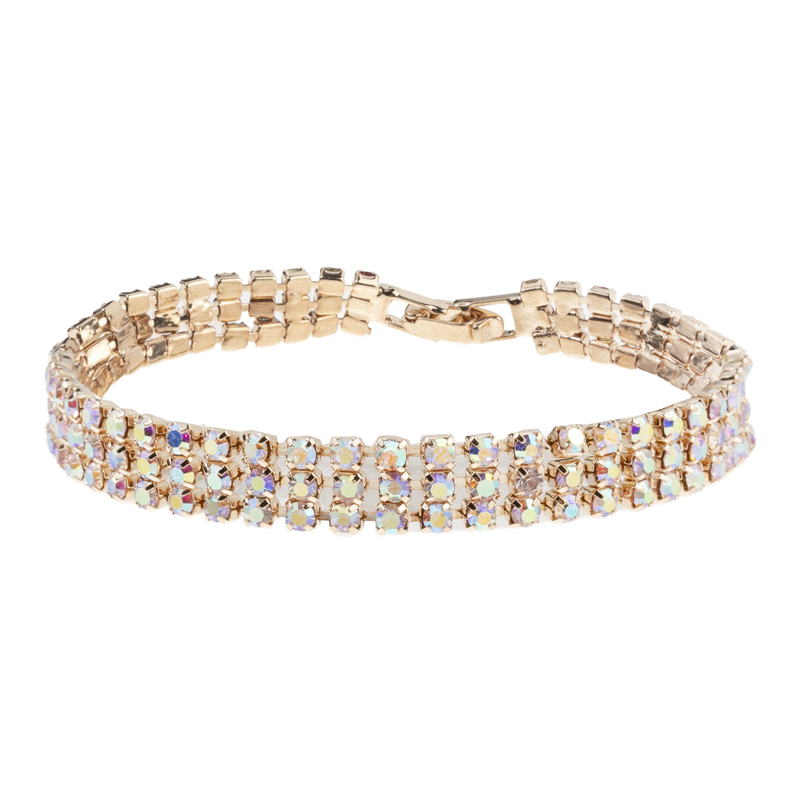 Golden plated ab color rhinestone