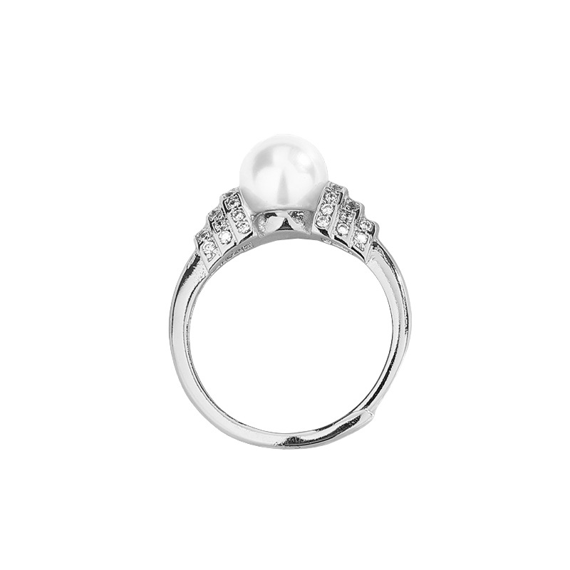 White Gold  pearl ring