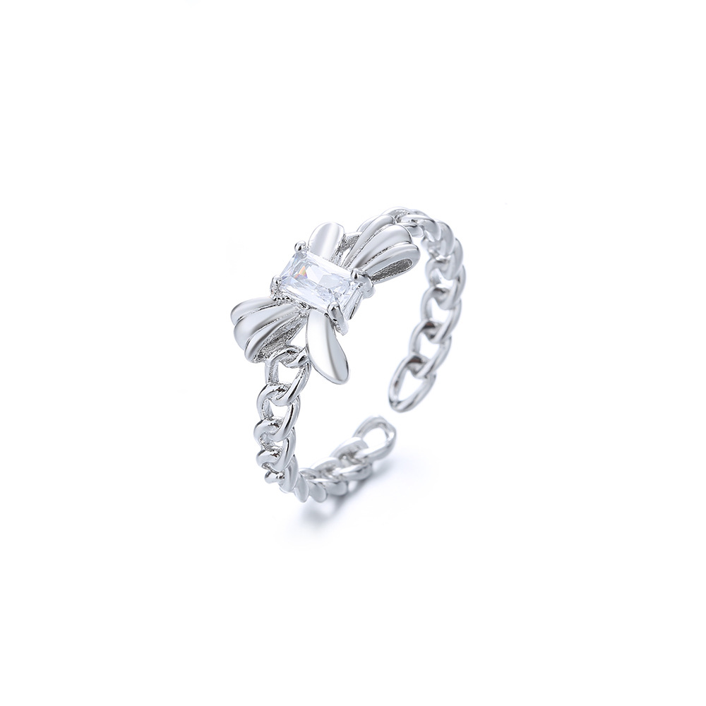 Chain butterfly ring (White Gold)