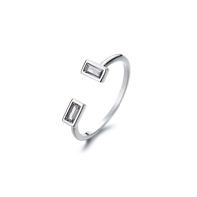 Square flash diamond ring (White Gold)