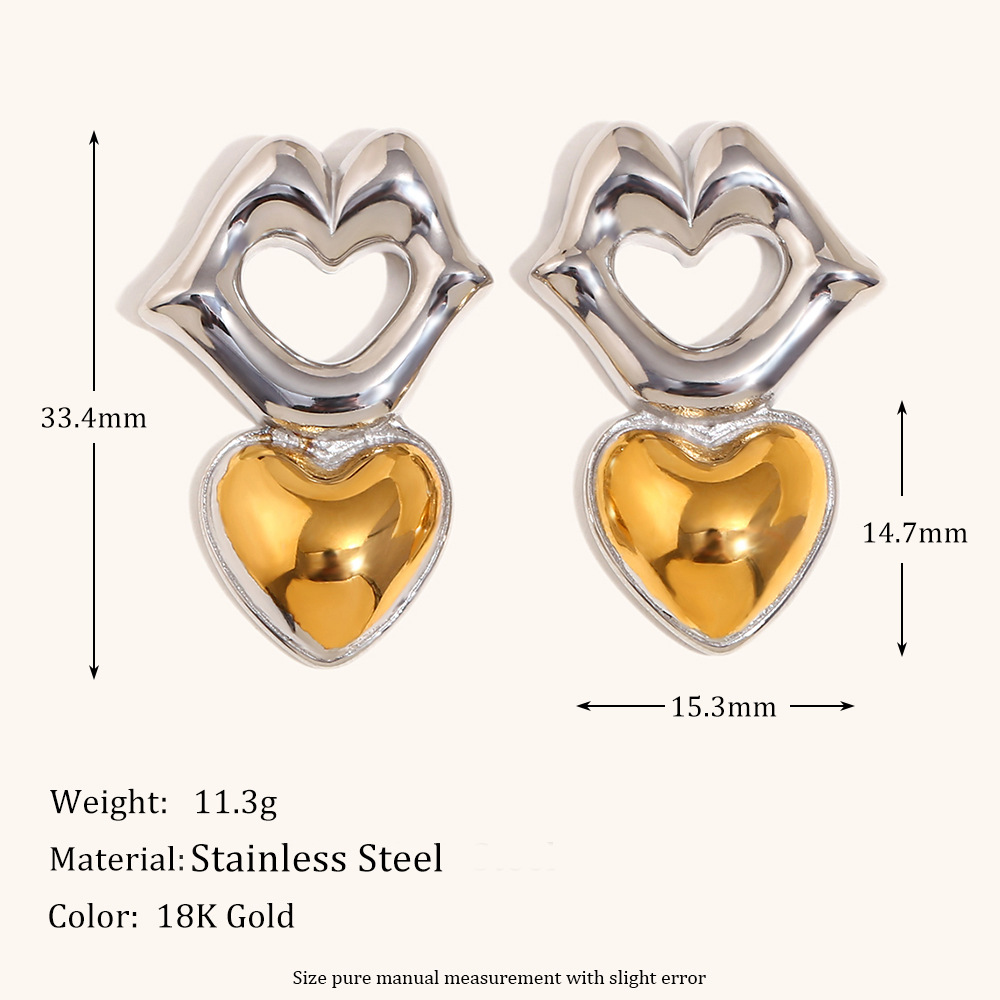 Mouth love two-color earrings-two-color