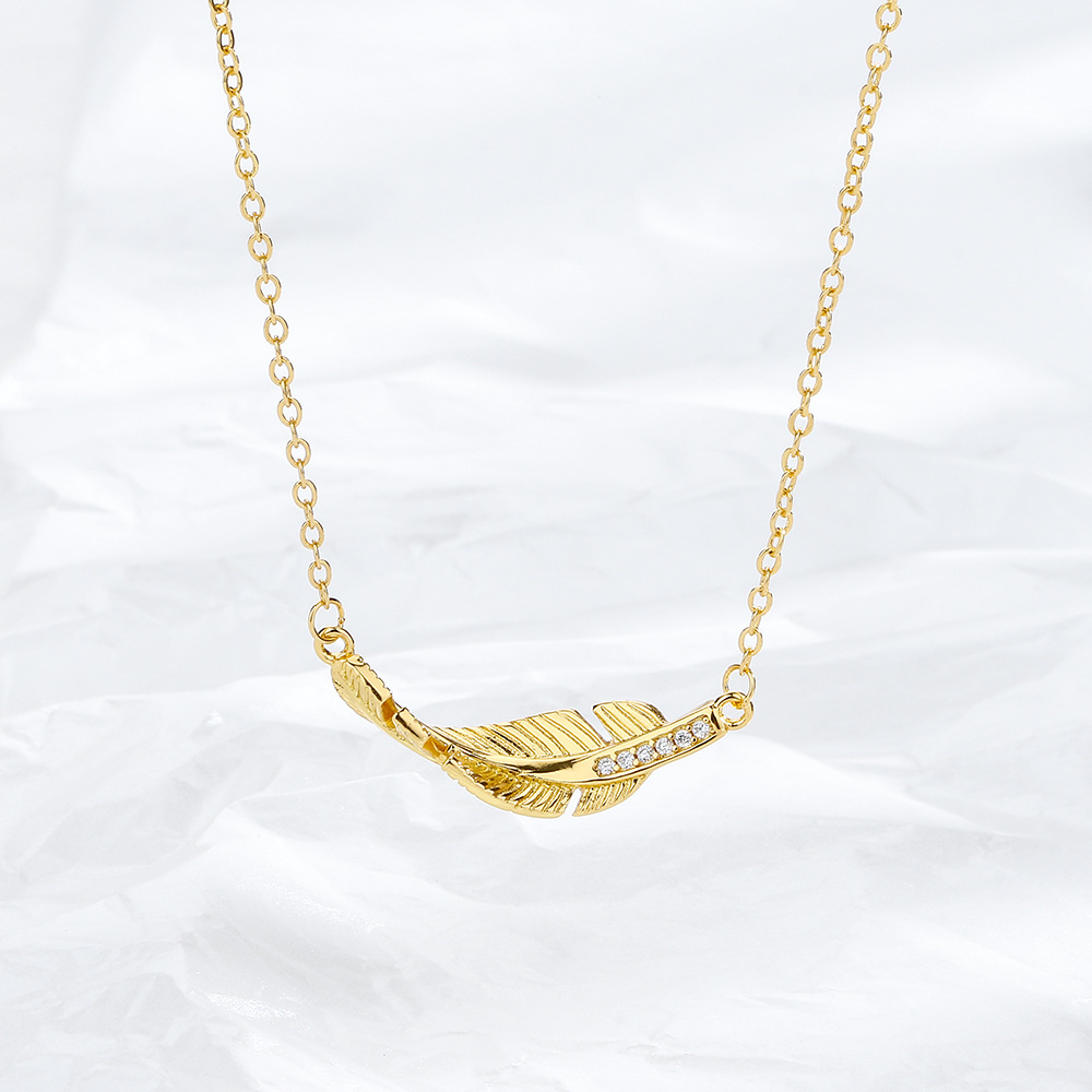 Gold Feather Necklace