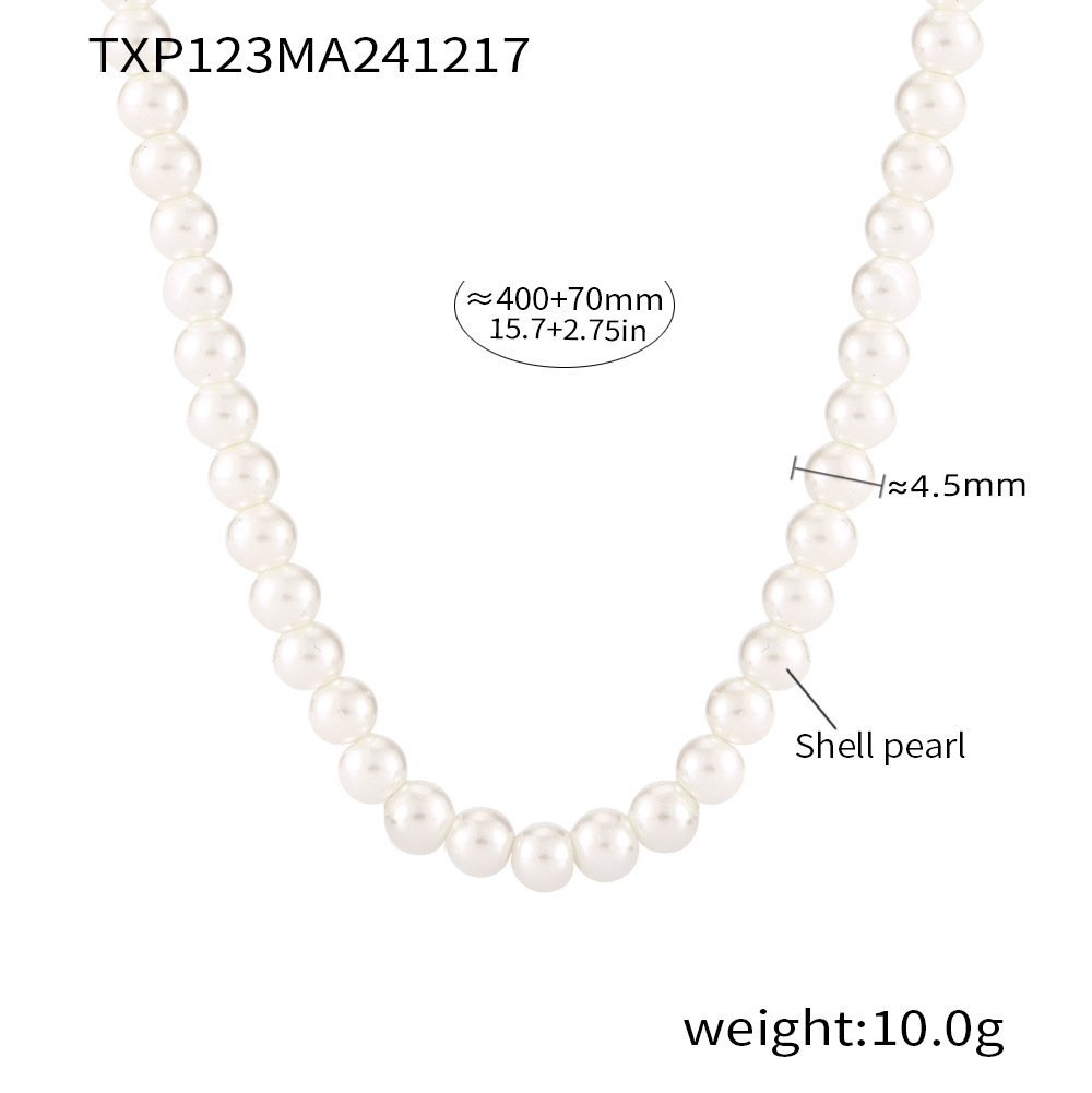 Txp123-gold shell bead necklace