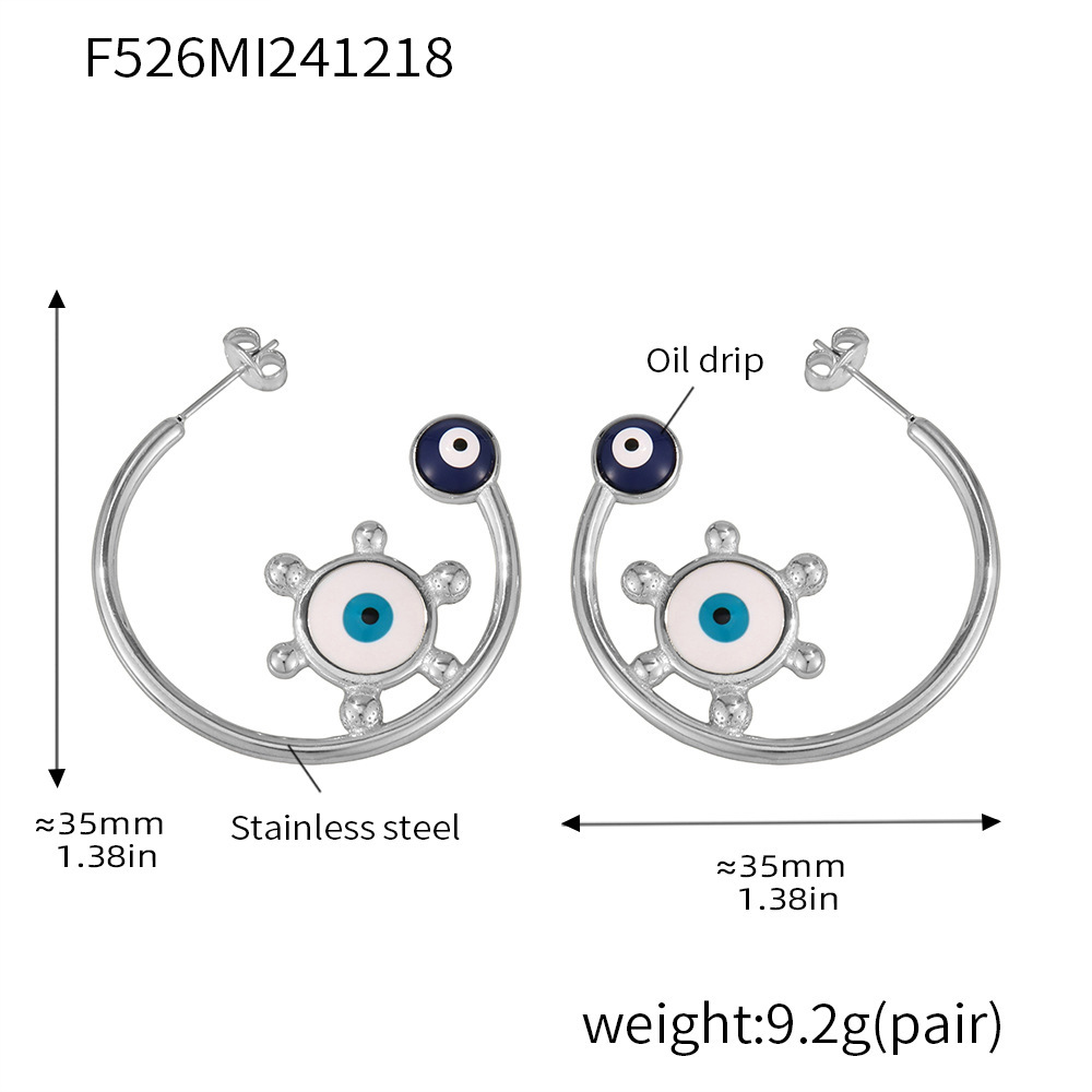 F526-steel color earrings