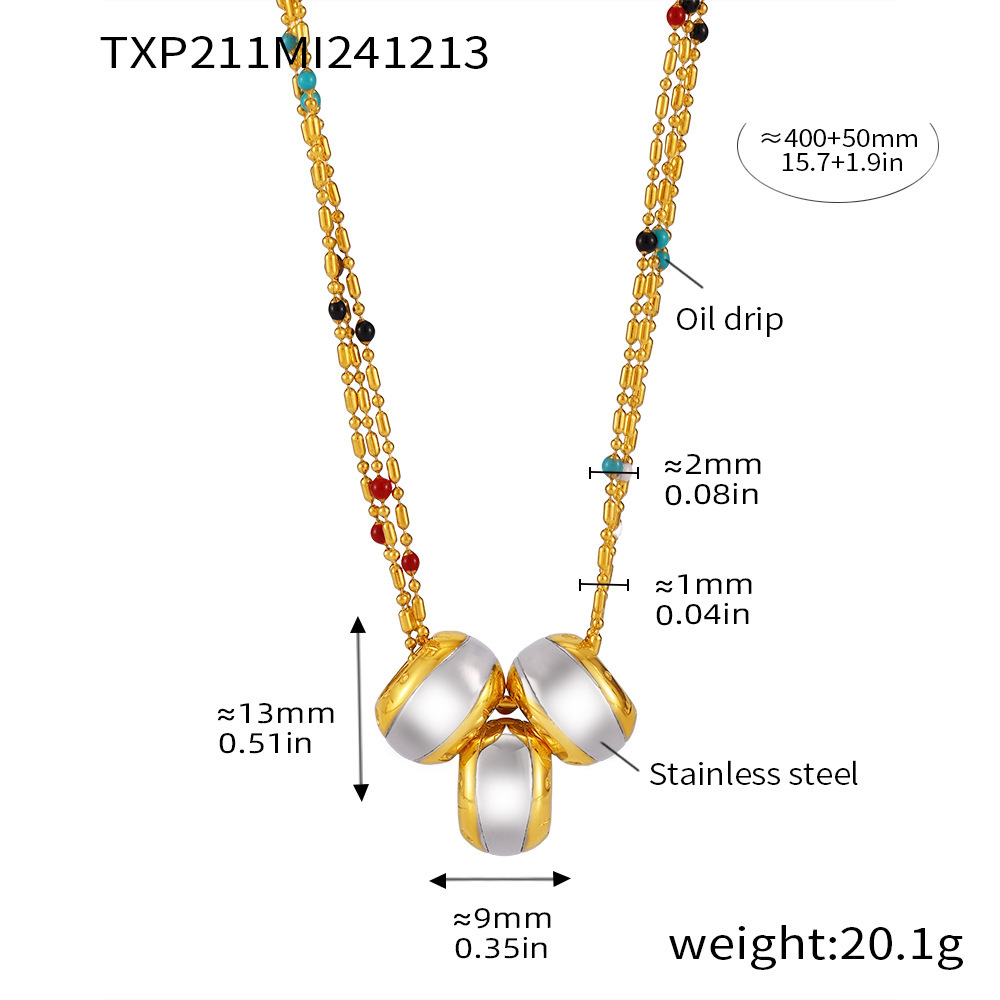 Txp211-gold three-layer necklace