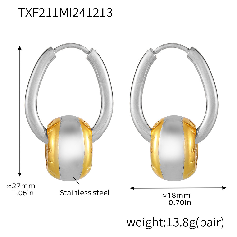 Txf211-steel color earrings