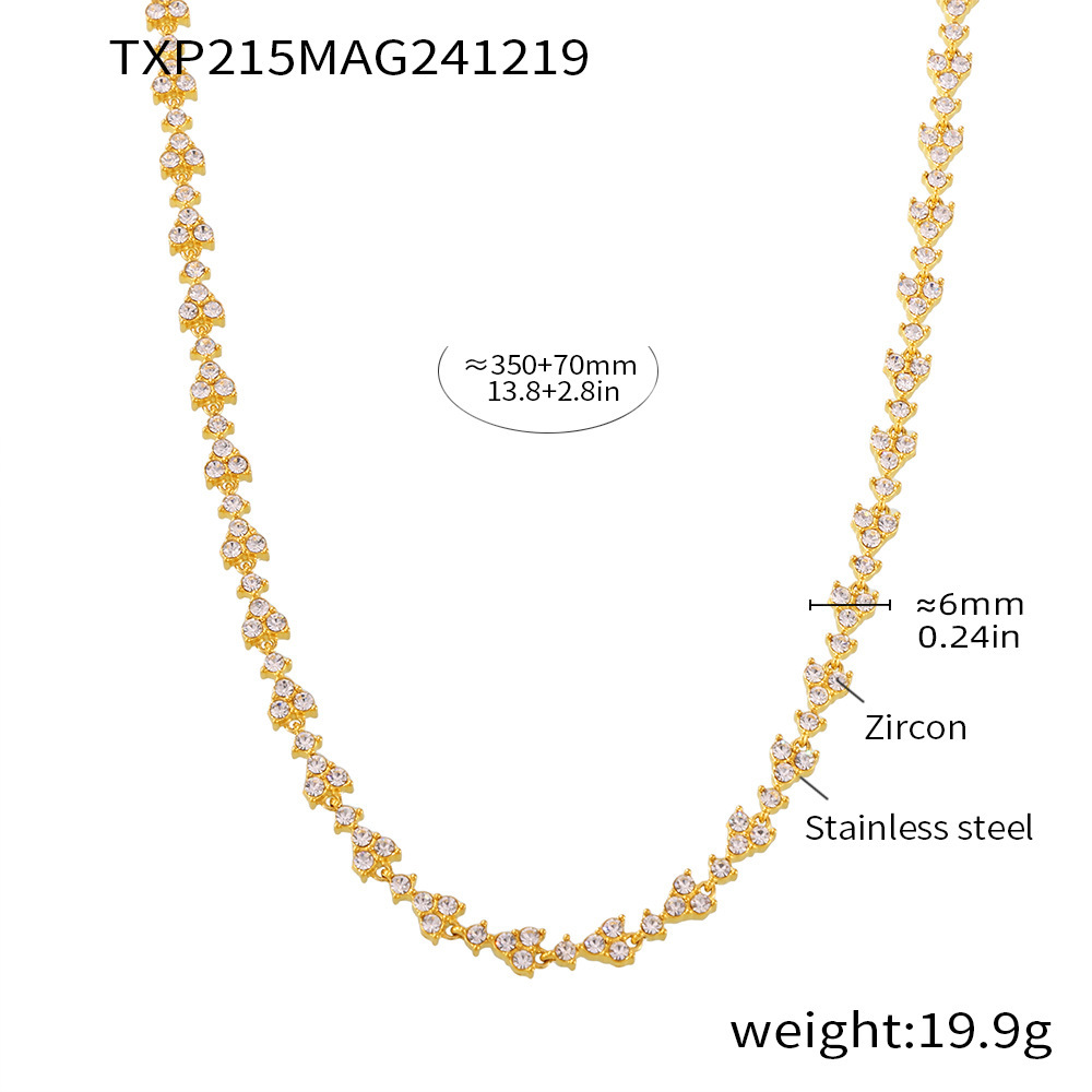 Txp215-gold white zircon necklace