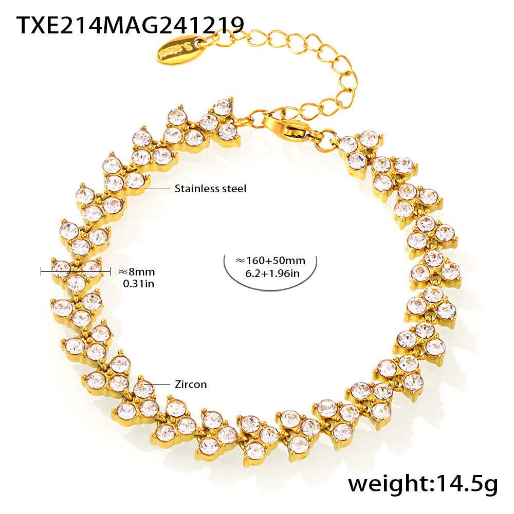 Txe214-gold white zircon bracelet