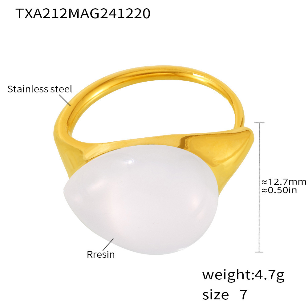 Txa212-white resin ring-no. 7