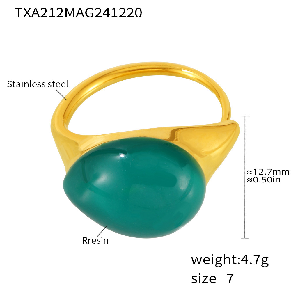 Txa212-green resin ring-no. 7