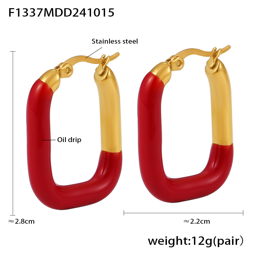 F1337-anko red earrings