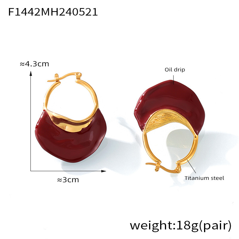 F1442-anko red earrings