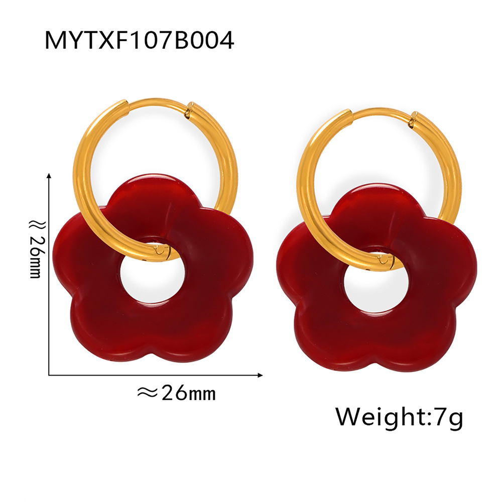 Txf107-anko red earrings