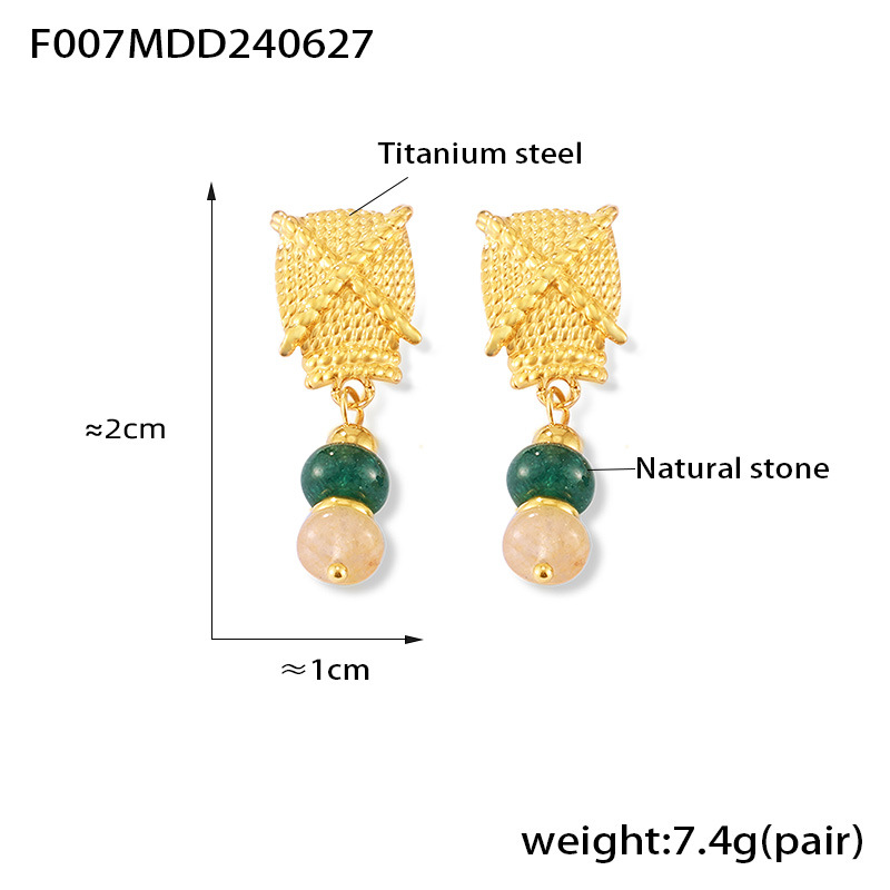 F007-green drop earrings