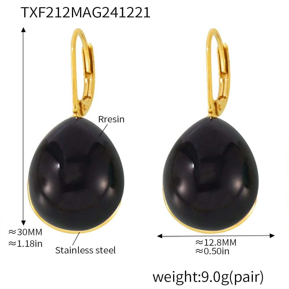 Txf212-black resin earrings