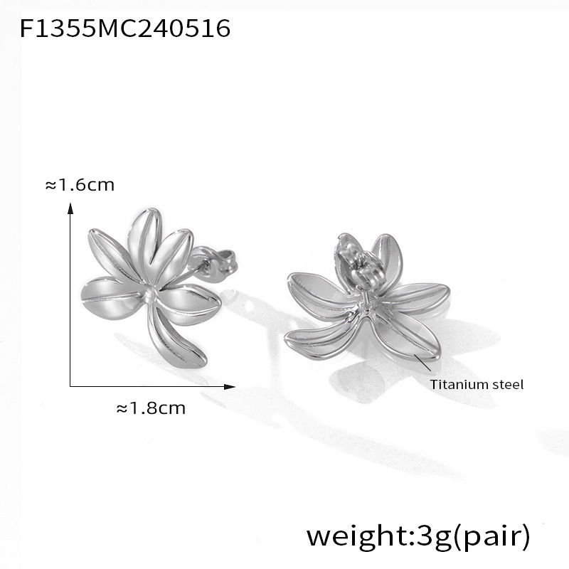 F1355-steel color earrings