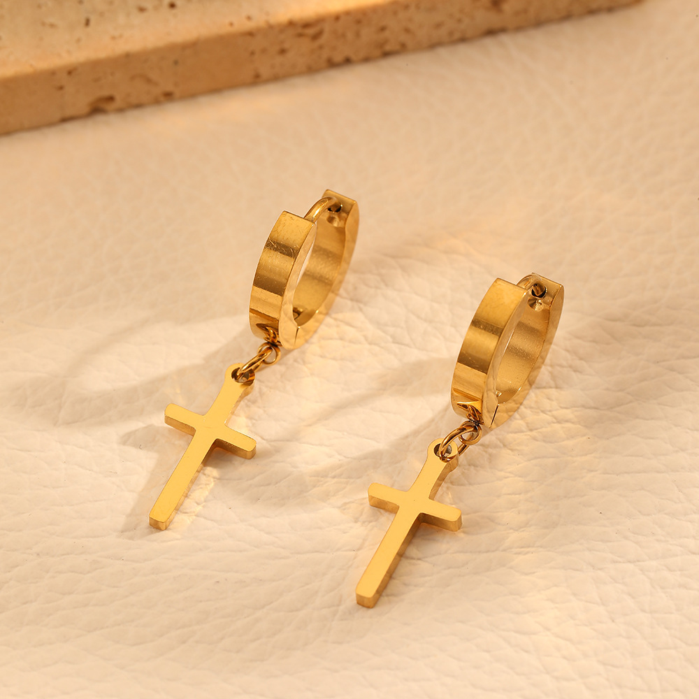 Gold earrings h212