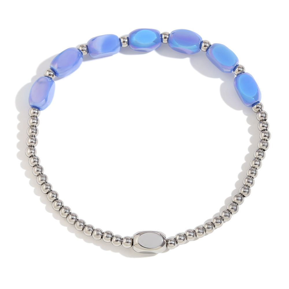 Handmade glass beaded bracelet-blue