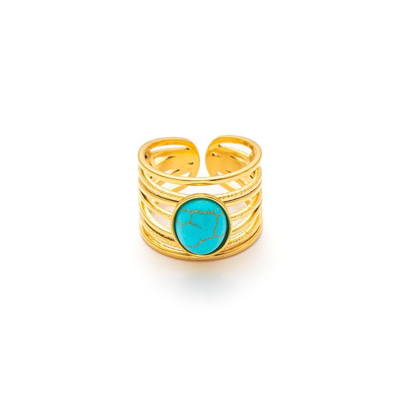 Blue turquoise gold ring