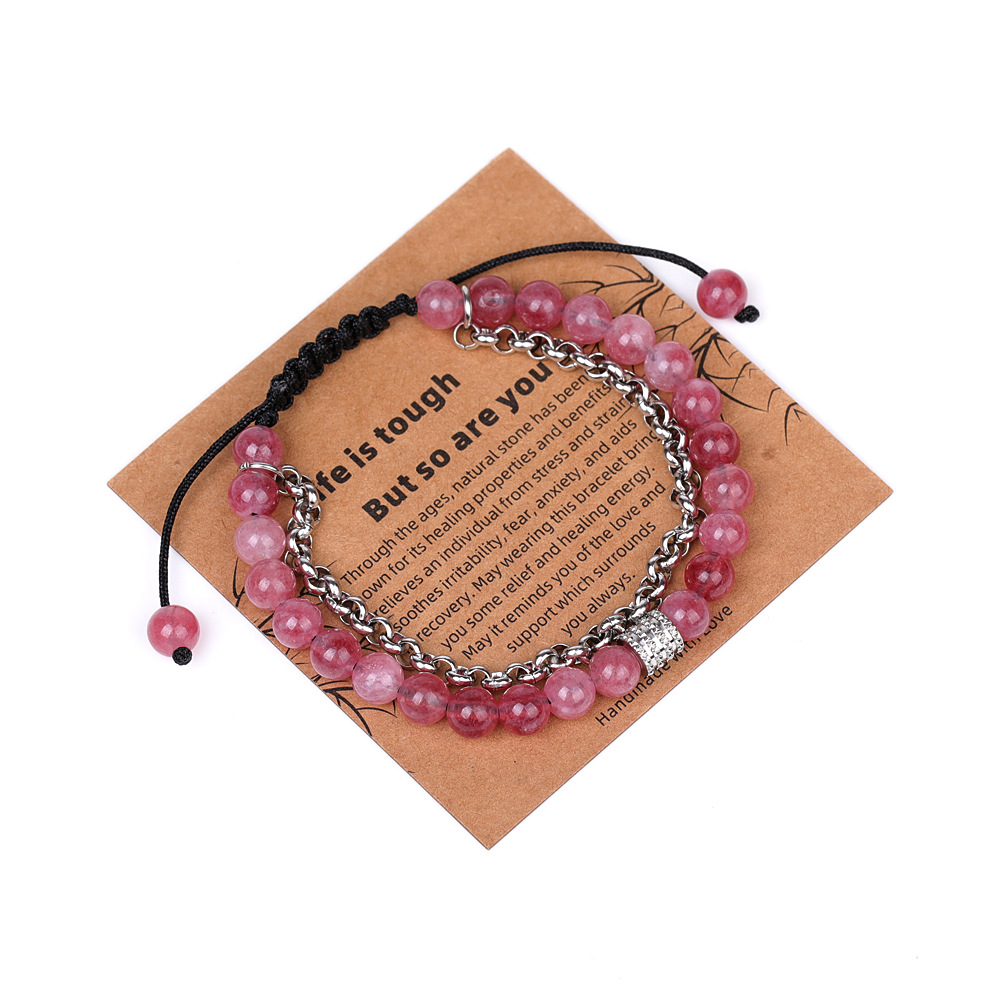 XH080A01 style 1 chain 6mm braided bracelet (with card)