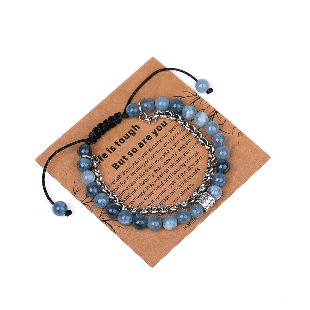 XH080A03 style 4 chain 6mm braided bracelet (with card)