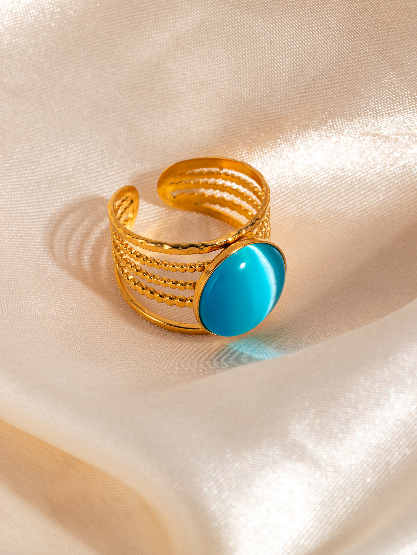 Sea blue gemstone ring