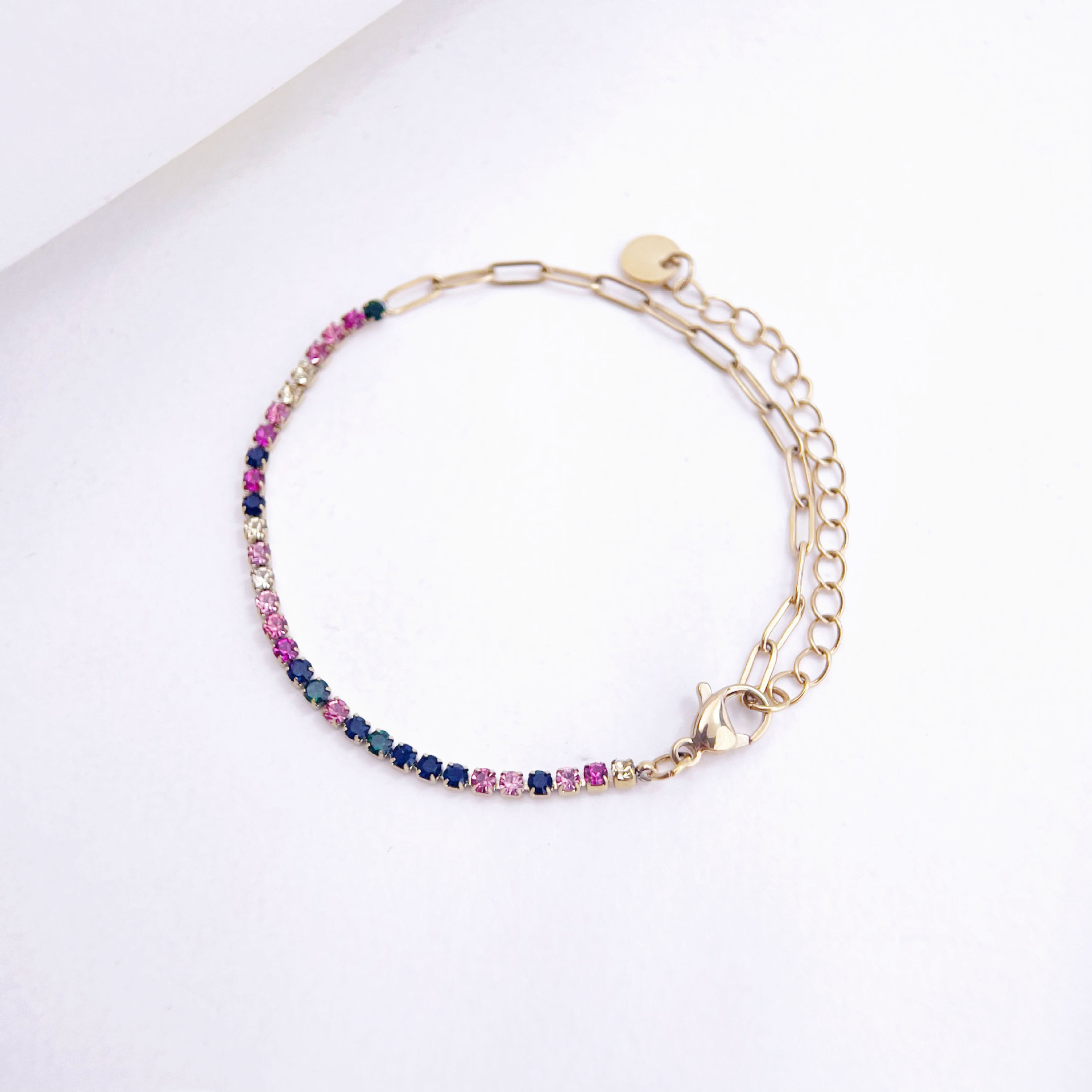 Half color diamond bracelet gold