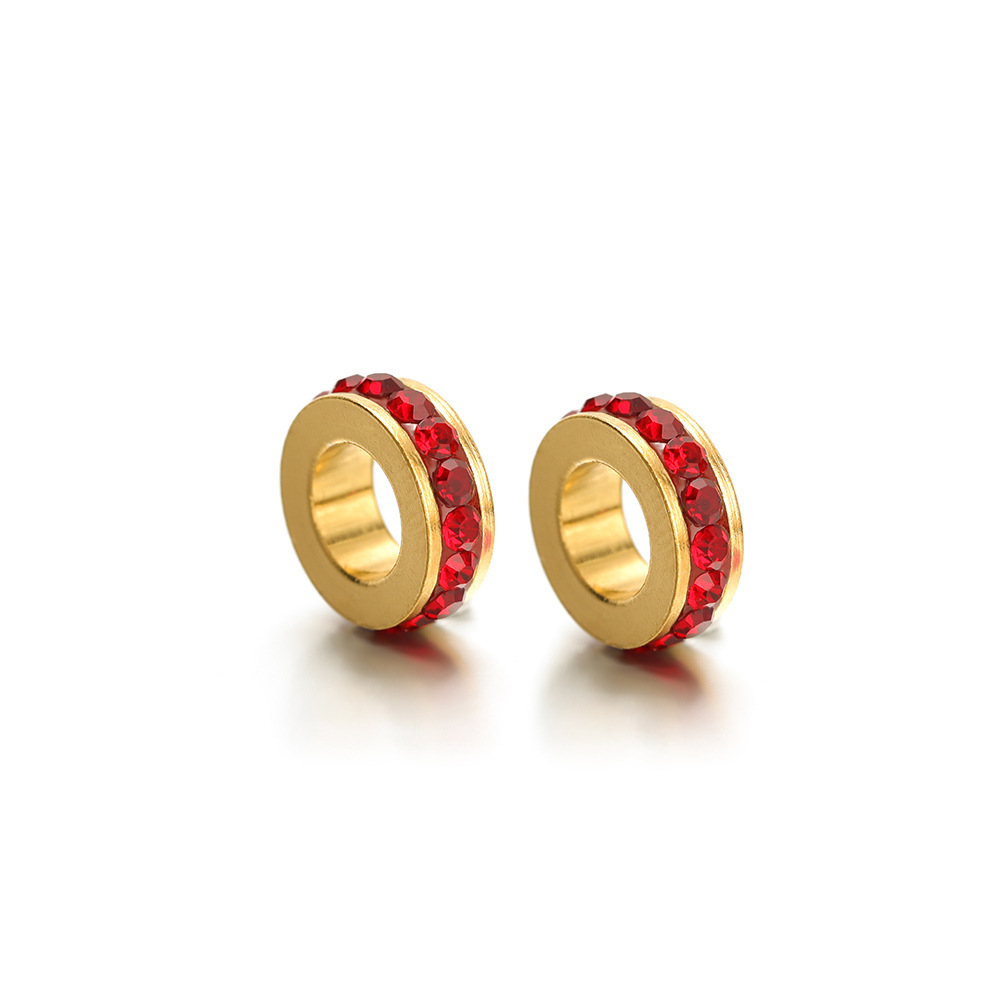 10.5mm gold hole bead dot drill with 5.5 holes in red