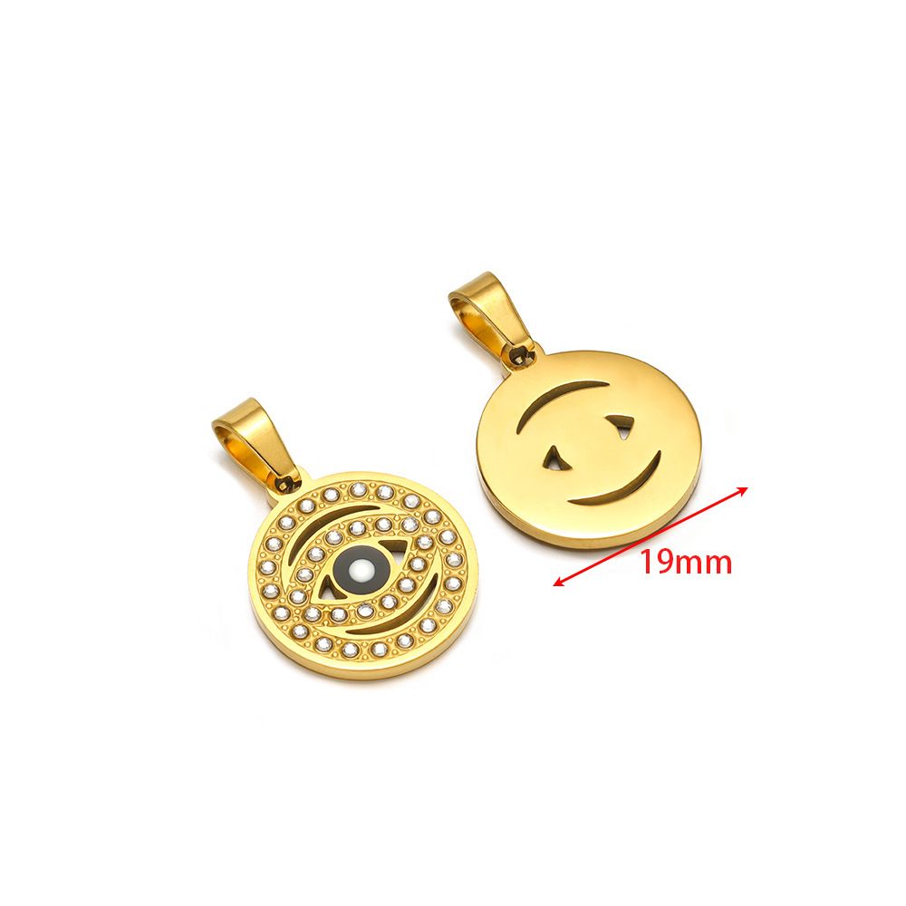 19mm golden round hollow eye oil dot diamond pendant clip 5*10mm melon seed buckle