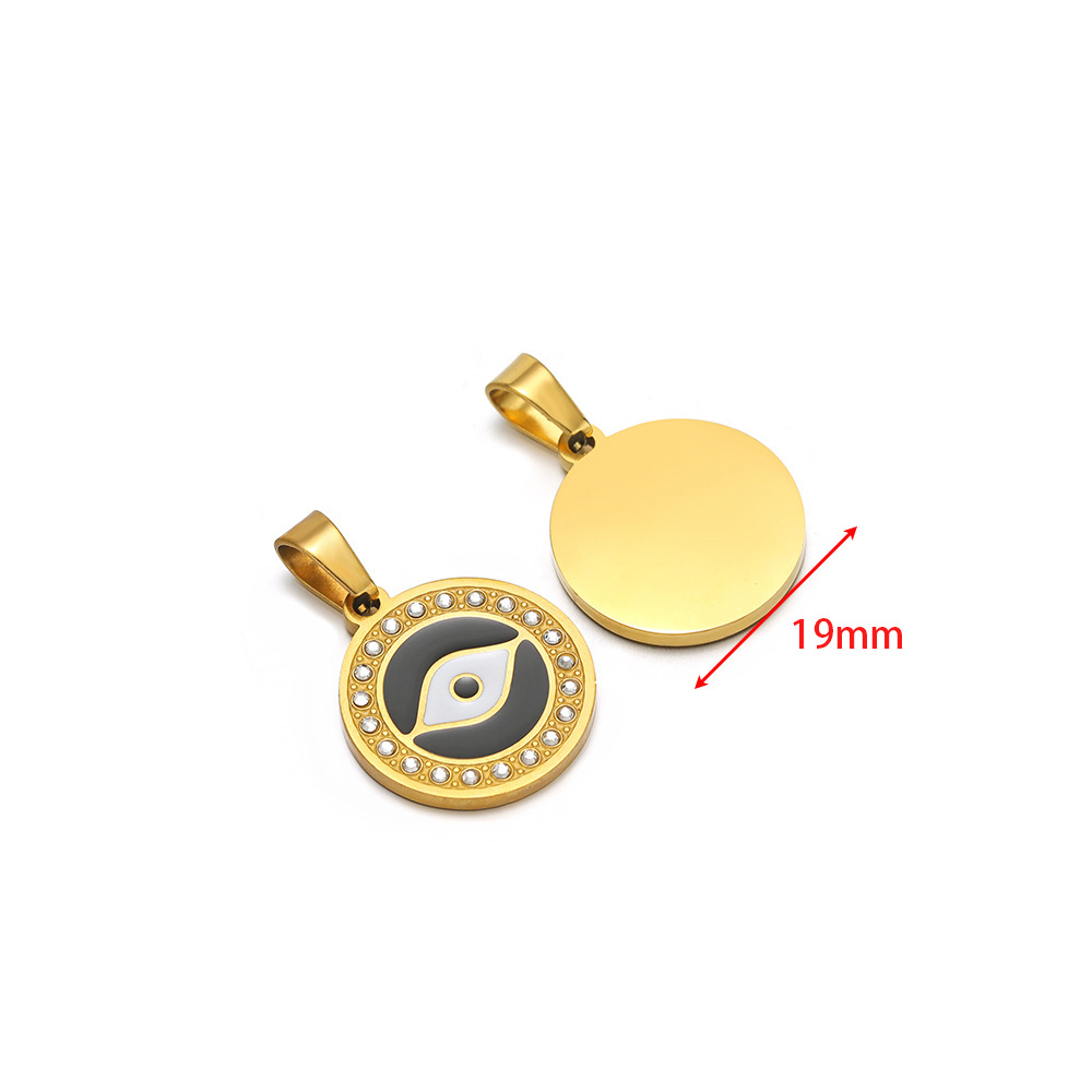 19mm golden round eye oil dotted diamond pendant clip 5*10mm melon seed buckle