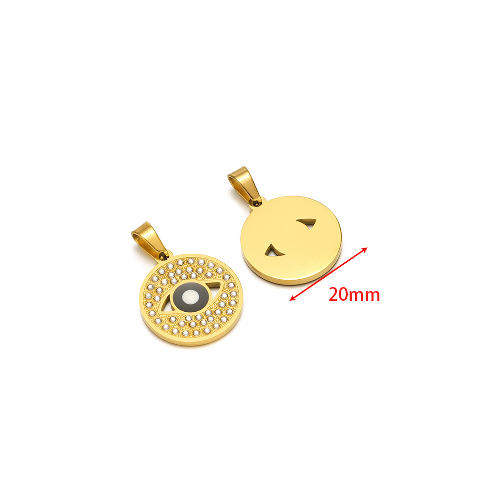 20mm golden round hollow eye oil dot diamond pendant clip 5*10mm melon seed buckle