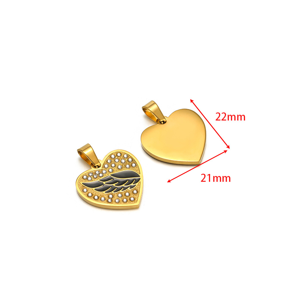 21*22mm golden peach heart black oil drip diamond clip 5*10mm melon seed buckle