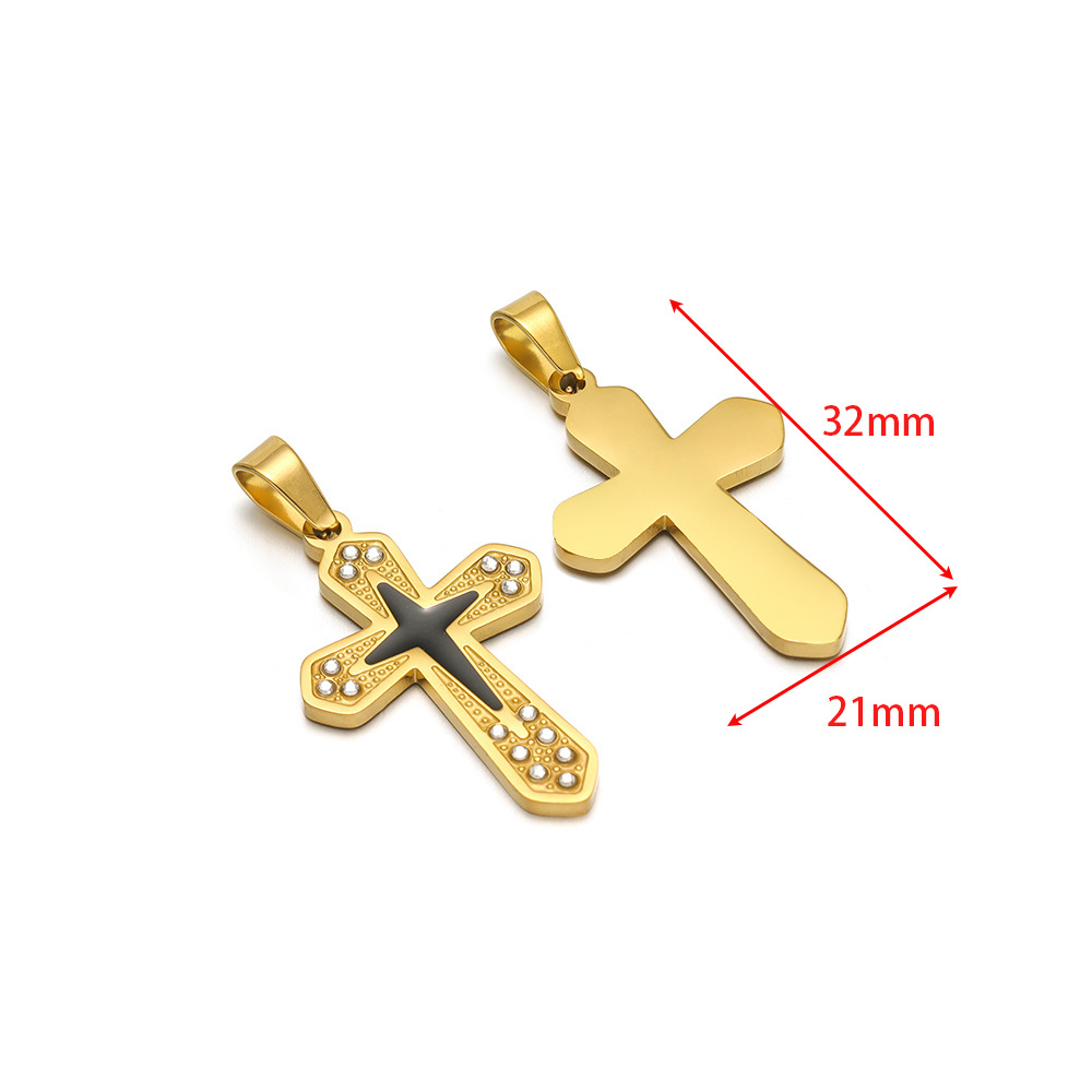 21*32mm black cross oil dotted diamond cross clip 5*10mm melon seed buckle