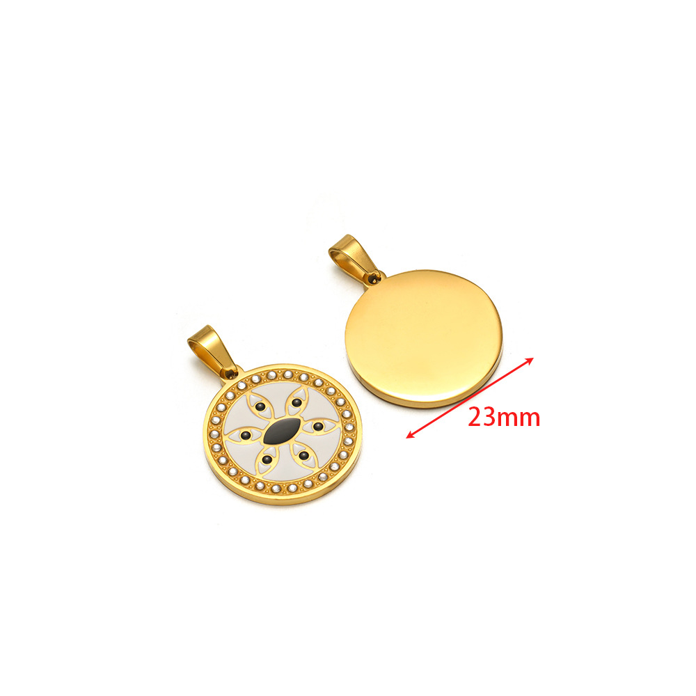 23mm golden round six-eye black and white oil drip diamond pendant clip 5*10mm melon seed buckle