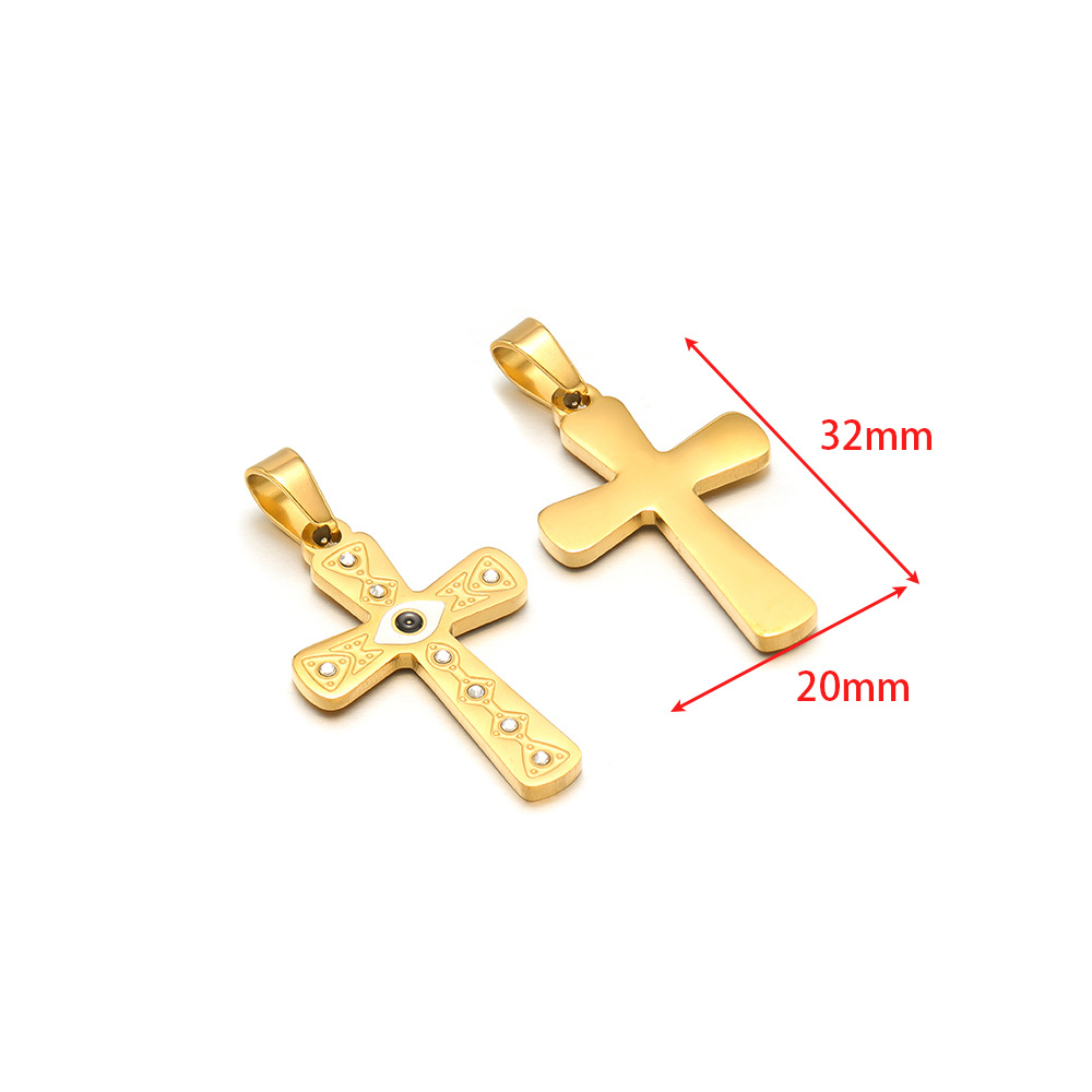 20*32mm gold cross black and white oil dripping eye point drill pendant clip 5*10mm melon seed buckle