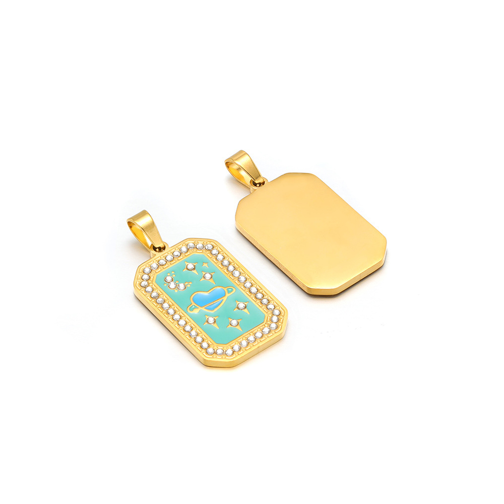 19*32 point diamond oil drop golden tarot card pendant clip 5*10mm melon seed buckle 11