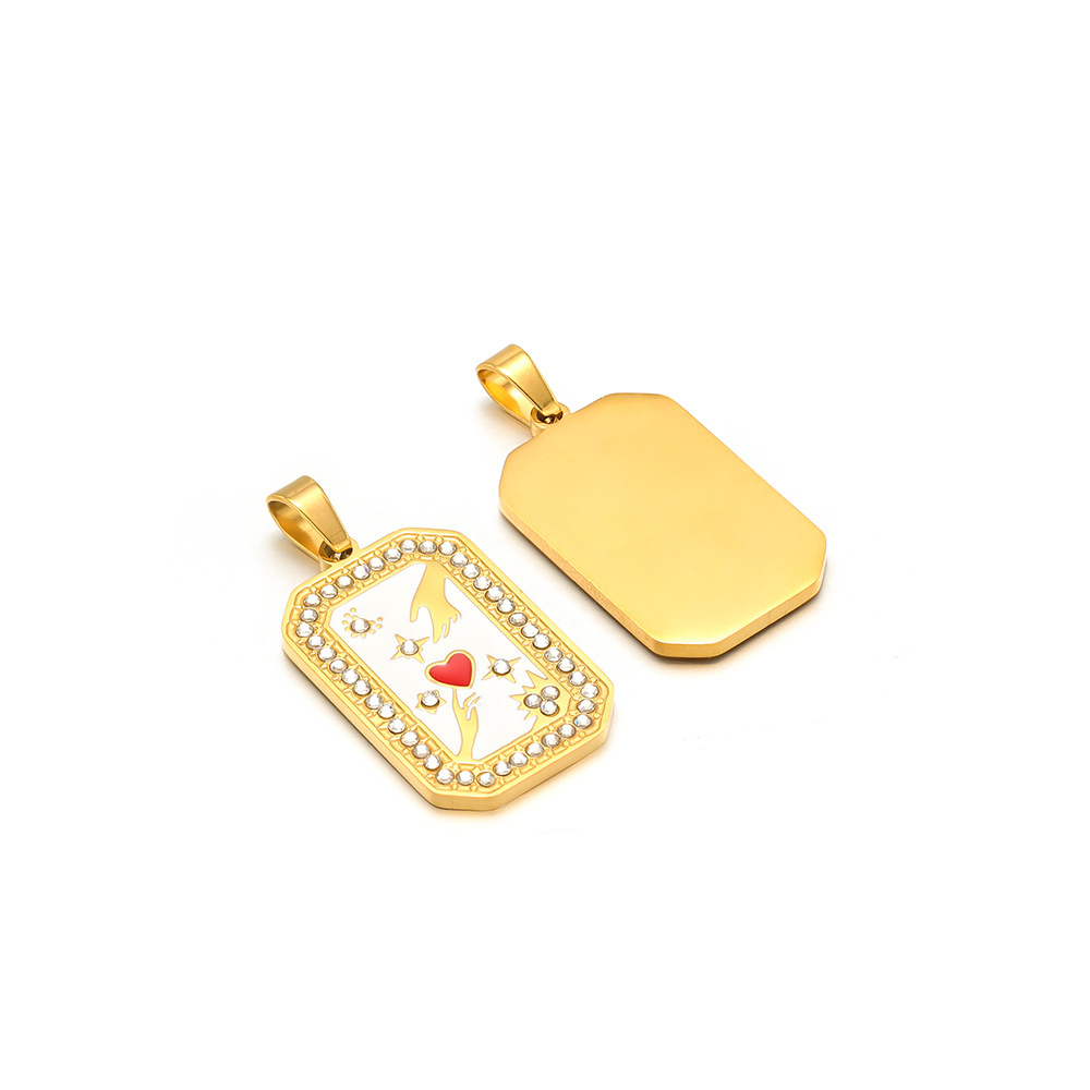 19*32 point diamond oil drop golden tarot card pendant clip 5*10mm melon seed buckle 14