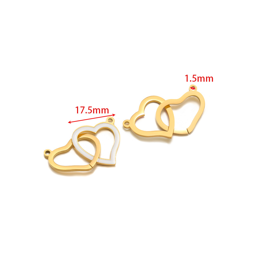 17.5mm wide double buckle golden peach heart single side dripping oil inner 1.5mm hole white