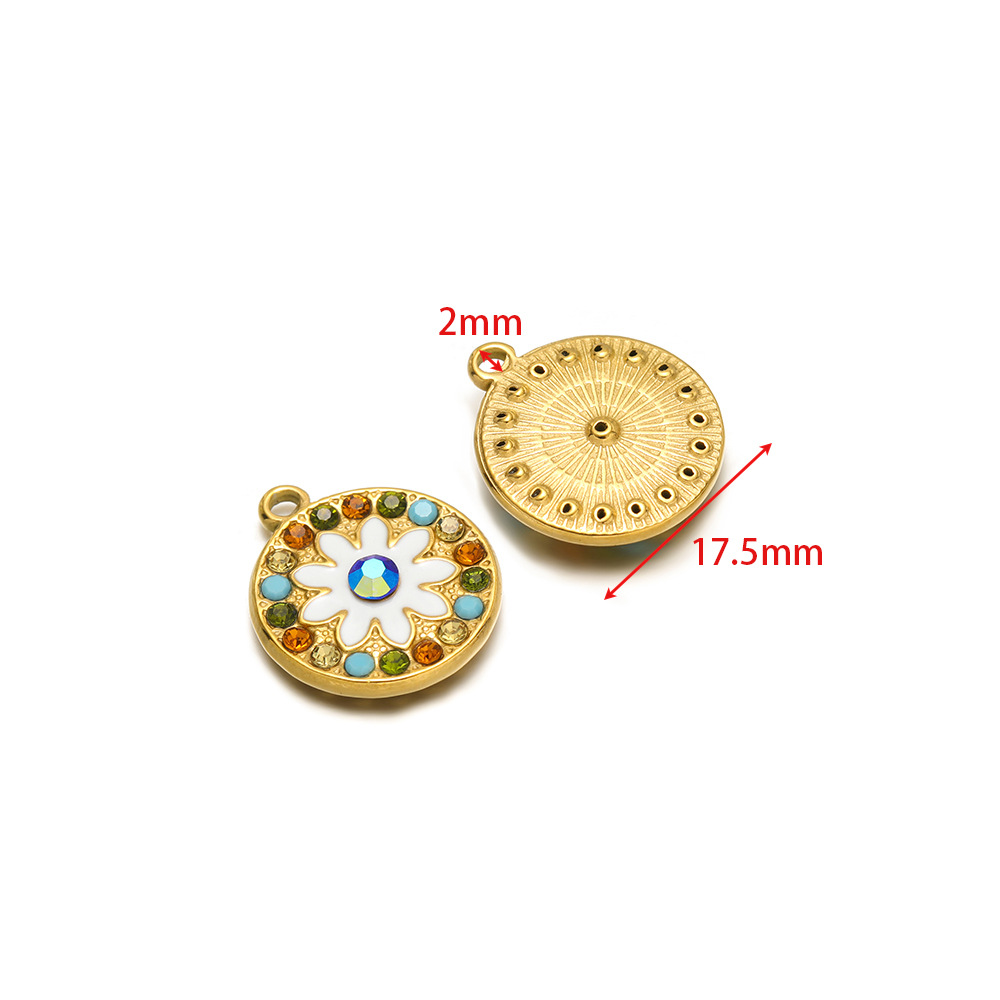 17.5mm golden round single-sided dripping dotted drill with 2mm holes in color