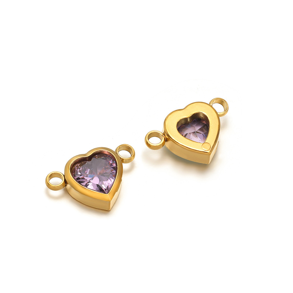 Gold double hole light purple