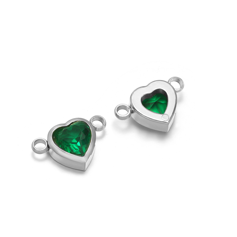 Steel color double hole green